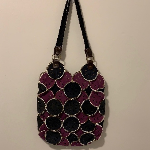 Anthropologie hippie chic suede shopper bag - Picture 1 of 3